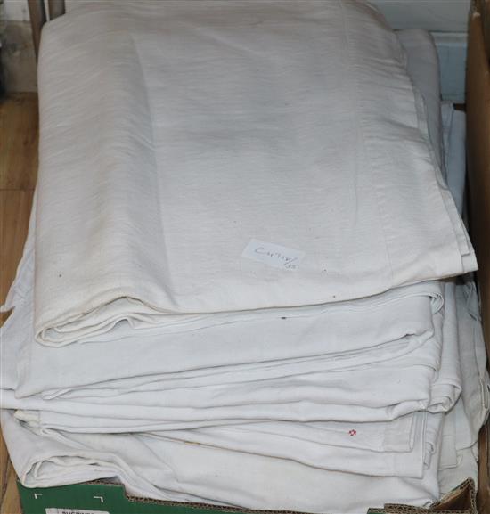 Eleven French provincial linen sheets